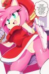  amy_rose anthro big_breasts bottomless breaking_the_fourth_wall breasts dialogue dress euf-dreamer hammer hedgehog innie_pussy panties pink_fur pink_hair pink_panties pussy sega sega small_breasts weapon 