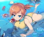 1boy 1girl 1girl 2020 ass azurill blue_eyes blush breasts clothed_female dat_ass female_focus female_only goldeen kasai_shin kasumi_(pokemon) lapras legs looking_at_viewer luvdisc nintendo orange_hair pokemon pokemon_rgby short_hair solo_female solo_focus starmie swimsuit tagme togepi video_game_character video_game_franchise
