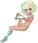 1girl aged_up armwear bra choker disney disney_channel disney_xd female_only freckles green_armwear green_socks grin jackie_lynn_thomas pink_bra pink_choker pink_clothes pink_clothing pink_thong posing short_hair smile socks star_vs_the_forces_of_evil teen thong tomboy unknown_artist young
