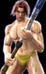 1boy abs alluring athletic_male attractive attractive_male brown_hair fit_male kilik solo soul_calibur soul_calibur_ii soul_calibur_iii soulcalibur soulcalibur_ii soulcalibur_iii speedo staff swimsuit swimwear weapon