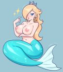  1girl 1girl 1girl aqua_eyes areola areola arm_under_breasts bare_shoulders belly big_breasts big_breasts blonde_hair blue_eyes blue_nails blue_tail blush breasts crown curvaceous curvy digital_media_(artwork) earrings eyelashes female_focus female_only fins grey_background hair hair_over_one_eye half-closed_eyes headwear high_res high_res light-skinned_female light_skin long_hair looking_at_viewer luma_draws mario_(series) mermaid mermaid_tail monster_girl nail_polish navel nintendo nipples rosalina scales simple_background sitting solo_female solo_focus star_earrings super_mario_bros. tail tail_fin topless voluptuous wide_hips 