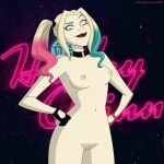  1girl breasts dc dc_comics harley_quinn harley_quinn_(show) multicolored_hair naked nipples nude pussy solo white_skin 