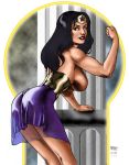 balcony big_breasts breasts dc_comics female justice_league sideboob wonder_woman