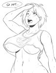  1girl breasts dc megasweet power_girl sweat underboob 