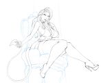  1girl breasts chair cleavage high_heels horns legoman lm_(legoman) stockings tail 