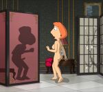  ass breasts erect_nipples erect_penis family_guy glenn_quagmire huge_penis lois_griffin nude shadow thighs 