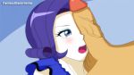  1boy 1girl blue_eyes blush earrings erection eyeshadow facejob fantasyblade friendship_is_magic gif humanized male/female my_little_pony open_mouth partially_clothed penis penis_on_face rarity rarity_(mlp) 