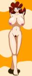 barefoot big_breasts blush breasts female_only full_body hair huge_breasts lipstick looking_at_viewer nintendo nipples nude princess_daisy pubic_hair pussy pussy_hair smile speeds standing super_mario_bros. uncensored