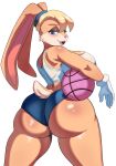 1girl ass big_ass big_breasts blush breasts bunny_girl cleavage clothed clothed_female clothing female_focus female_only furry_only high_res large_ass lola_bunny long_hair looking_back looney_tunes mature mature_female open_mouth open_smile simple_background smile solo_female solo_focus space_jam space_jam:_a_new_legacy tagme toon_character warner_brothers white_background wide_hips