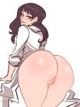 1girl ass assertive big_ass biting_lip clothed curvaceous dat_ass female female_only huge_ass insanely_hot jacket kuon_ichinose looking_back no_panties nude_female persona persona_5 persona_5_scramble:_the_phantom_strikers scruffyturtles solo solo_female tagme voluptuous