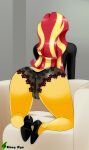  1girl ass ass_focus chuyryu equestria_girls female_only friendship_is_magic hasbro high_heels my_little_pony panties shoes solo_female sunset_shimmer thighs 