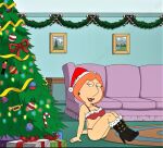  boots bra family_guy lois_griffin panties santa_costume thighs 