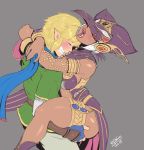 1boy 1girl arms_around_neck ass big_breasts blonde_hair blush breasts carrying cia cia_(zelda_musou) closed_eyes clothed_sex dark_skin gloves grin hair happy_sex hat head_back headgear held_up hetero hug hyrule_warriors interracial jewelry link lips lots_of_jewelry mask moaning nintendo open_mouth orgasm pointy_ears randomboobguy saliva scarf sex smile straddling suspended_congress the_legend_of_zelda tunic upright_straddle vaginal white_hair zelda_musou