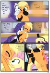  applejack bondage comic double_penetration fluttershy friendship_is_magic my_little_pony pyruvate rarity_(mlp) strap-on the_usual 
