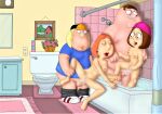 breasts chris_griffin closed_eyes erect_nipples erection family_guy father_&amp;_daughter incest lois_griffin meg_griffin mother_&amp;_son peter_griffin spread_legs thighs vaginal