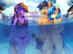  1girl 2016 abs animal_genitalia anthro anthrofied big_breasts bikini blush breasts cleavage clothed clothing earth_pony electric_spark equine erection fan_character feathered_wings feathers finger_fuck fingering freedomthai friendship_is_magic fur furry group hair hasbro horn horse male mammal masturbation multicolored_hair my_little_pony nipples nude open_mouth open_smile outside partially_submerged partially_underwater_shot pegasus penis pony pool silvia_windmane smile standing swimming_pool swimsuit underwater unicorn vaginal_penetration water wings 