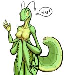  1girl anthro breasts bug female insect mantis nipples nude shiny shiny_skin solo 