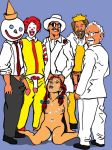 blucanary bukkake burger_king colonel_sanders cum jack_in_the_box kfc mascots mcdonald&#039;s rocky_rococo ronald_mcdonald the_king wendy&#039;s wendy_(wendy&#039;s)