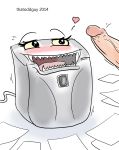  2014 appliance blush disembodied_penis female happy human inanimate interspecies mechaphilia open_mouth paper paper_shredder penis personification teeth thatoddguy what 