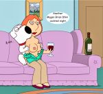  bored brian_griffin drugged drugged_sex drunk family_guy lois_griffin topless_(female) undressing_another wine wine_bottle wine_glass 