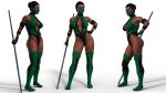 1girl 3d alluring athletic athletic_female big_breasts black_hair bloodblade21 brown_body brown_skin buff cleavage dark-skinned_female dark_skin edenian female_abs fit fit_female human humanoid jade_(mortal_kombat) kunoichi legs midway_games mortal_kombat mortal_kombat_3 ninja pose posing simple_background skimpy skimpy_clothes staff thick_legs thick_thighs toned toned_female top_heavy weapon wide_hips
