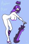  1girl bedwars horny purple_hair sexy_breasts 