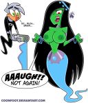 assisted_exposure breasts coonfoot danny_fenton danny_phantom danny_phantom_(character) desiree embarrassed funny ghost green_skin topless transparent_background wardrobe_malfunction
