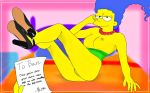  blue_hair cartoon_milf incest marge_simpson mother_&amp;_son pussy the_simpsons yellow_skin 