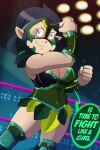  1girl big_breasts disney disney_channel disney_xd female_only great_dude muscular_female pointy_ears ponytails straight_hair tagme text the_owl_house thick_thighs wide_hips willow_park wrestler wrestling_mask wrestling_outfit wrestling_ring 