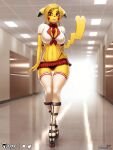 1girl anthro anthro_only big_ass big_breasts cute female_only long_hair pikachu platform_shoes pokemon pokemon_(species) red_panties schoolgirl seductive skirt tail tailsrulz yellow_hair yellow_skin