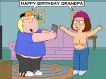  birthday bouncing_breasts brother_and_sister chris_griffin family_guy funny gif grin guido_l jumping meg_griffin topless 