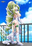1girl ass big_breasts blonde_hair boots breasts digihentai digimon dildo hair long_hair looking_at_viewer looking_back open_mouth palcomix smile venusmon