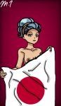  1girl 1girl bakugan:_battle_planet chilean-american flag japan lia_venegas mariana_iosif medium_breasts nipples nude 