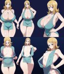  big_breasts blonde_hair embarrassed ghost-malone surprised transformation 