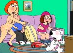 blushing brian_griffin chris_griffin erection family_guy lois_griffin masturbation meg_griffin puffy_pussy uso_(artist) vacuum_cleaner