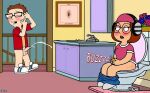 american_dad blushing breasts crossover cumming_penis dialogue erection family_guy meg_griffin nude_female nude_male puffy_pussy red_anus steve_smith uso_(artist) vibrator
