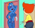  anus cartoon_milf cosplay family_guy imminent_sex lois_griffin mystique_(cosplay) neil_goldman nude_female puffy_pussy uso_(artist) vaginal 