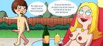 american_dad big_breasts blushing dialogue drunk francine_smith puffy_pussy red_anus schmuely_snot_lonstein uso_(artist) wine wine_bottle wine_glass