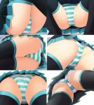  eto hentai miku_hatsune pleated_skirt six_shots stockings striped_pants up_skirt_view vocaloid 