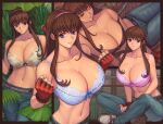  1girl alluring big_breasts blue_eyes breasts brown_hair dead_or_alive hitomi hitomi_(doa) ibanen long_hair tecmo 