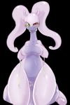  1girl breasts dragon goodra green_eyes nipples pokemon scalie shiny shiny_skin slime smile solo 
