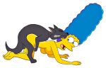  dog marge_simpson tagme the_simpsons white_background yellow_skin 