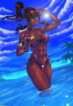 1girl abs avatar:_the_last_airbender female korra muscle piercing shadman side-tie_bikini sunglasses the_legend_of_korra 