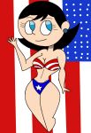  1girl 4th_of_july american_flag_bikini bikini solo teacher 