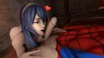 1boy 1girl 3d clothed_male_nude_female clothed_sex erect_penis hetero kneeling licking_penis looking_at_penis naughty_face spider-man tagme uncensored