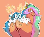  1girl ass bent_over blush bubble_butt candle fire food friendship_is_magic frosting funny hairless_pussy herny long_hair looking_back multicolored_hair my_little_pony nude pink_eyes princess_celestia pussy shiny shiny_skin tiara 