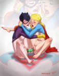  2girls barbara_gordon batgirl batman_(series) dc dc_comics durtyspork supergirl yuri 