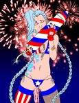 1girl 4th_of_july american_flag_bikini bikini callmepo female_only fireworks jinx_(league_of_legends) league_of_legends loudnoises solo_female