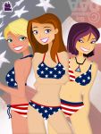 3_girls 4th_of_july 6teen american_flag_bikini bikini caitlin_cooke daanton female_only jen_masterson multiple_girls nikki_wong print_bikini teen