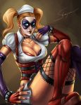  batman:_arkham_asylum batman_(series) big_breasts cleavage dc dc_comics harleen_quinzel harley_quinn shaiyan_(artist) 